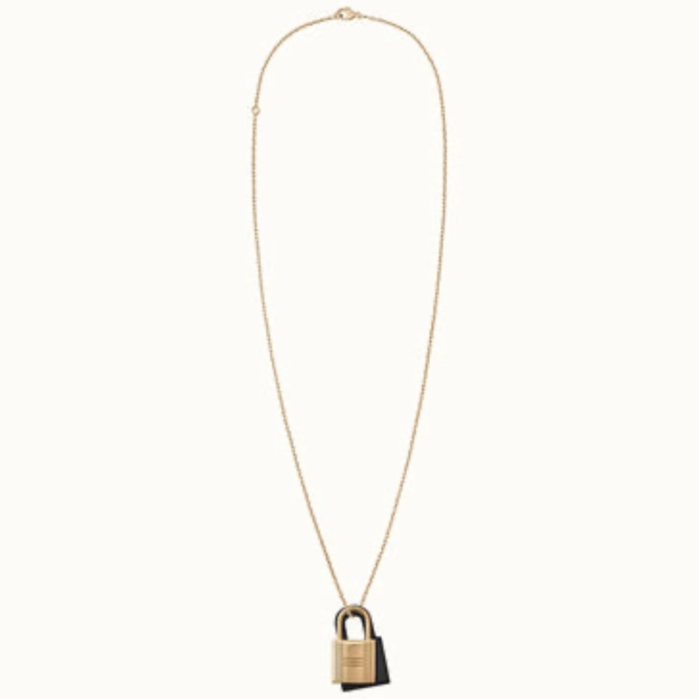 HERMÈS RETIRED PIECE Authentic O'Kelly pendant, small model black gold - Picture 8 of 9